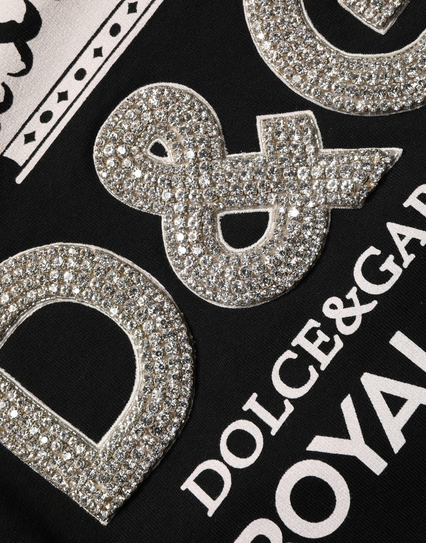 Dolce & Gabbana سويتر قطني أسود مزين بالخرز