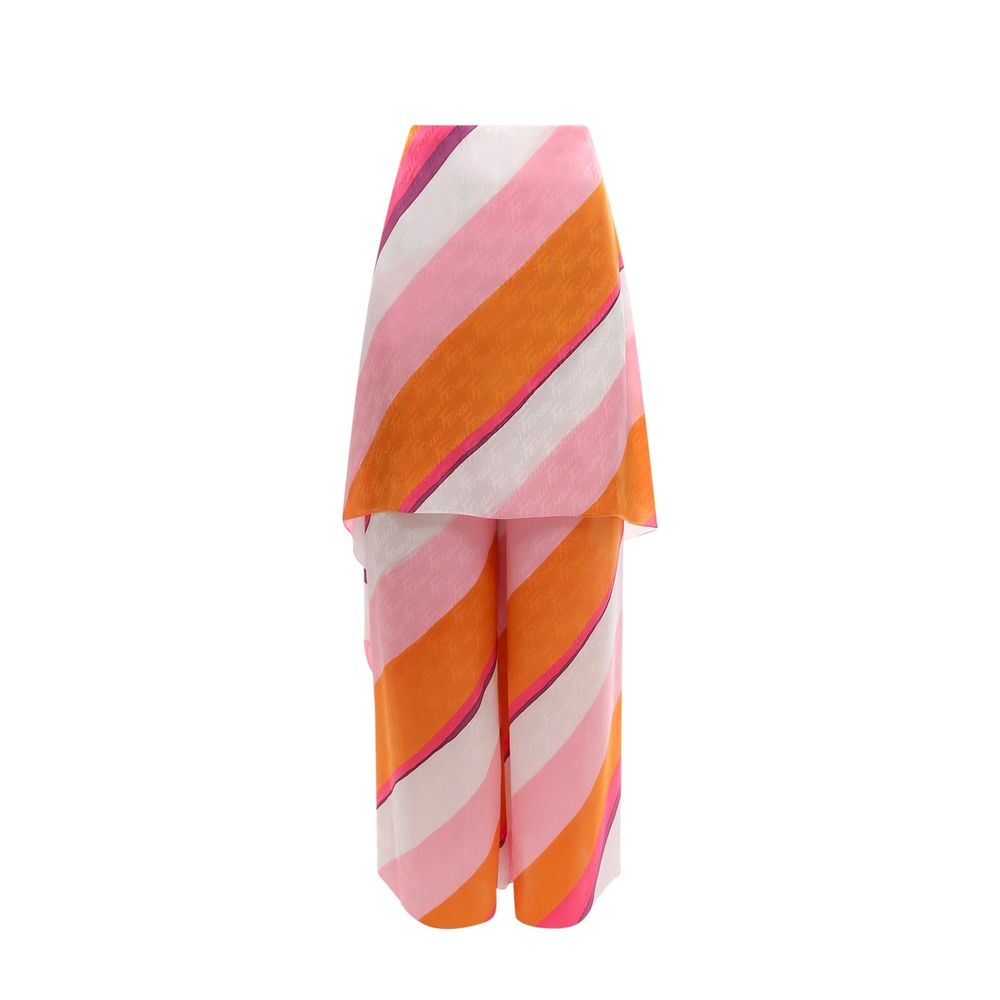 Fendi Multicolor Silk Casual Pants