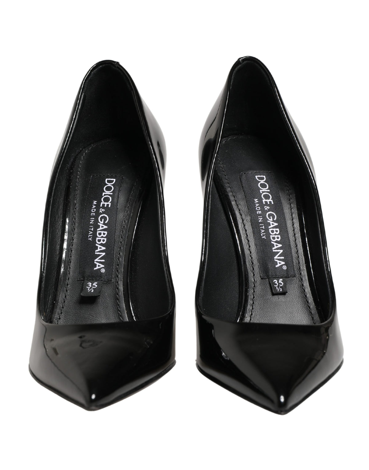 Dolce & Gabbana Black Calf Leather Stiletto Heels Pumps Shoes