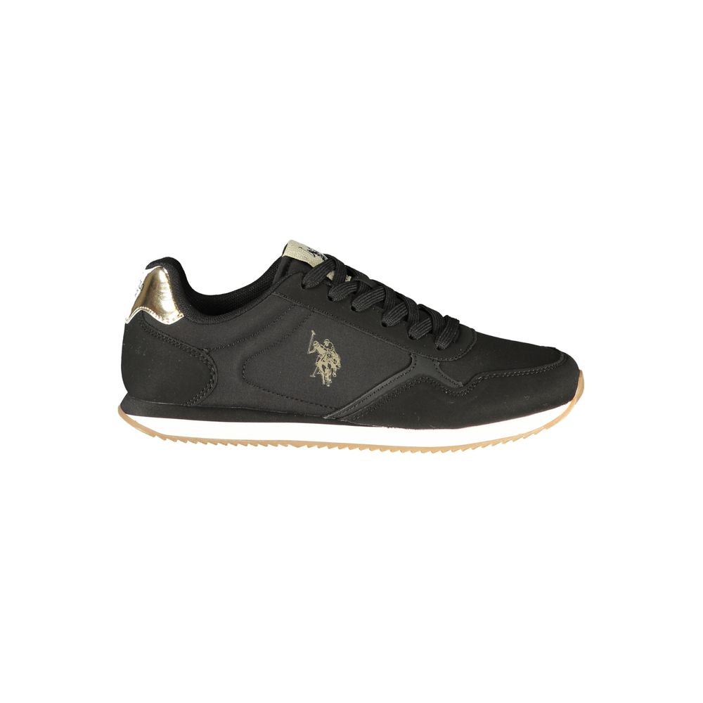 U.S. POLO ASSN. حذاء رياضي نسائي أسود من البولي يوريثان