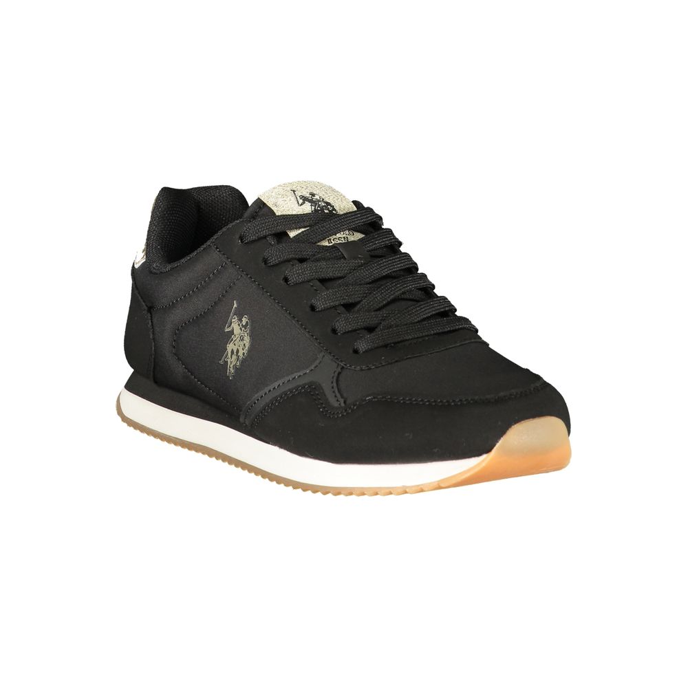U.S. POLO ASSN. حذاء رياضي نسائي أسود من البولي يوريثان