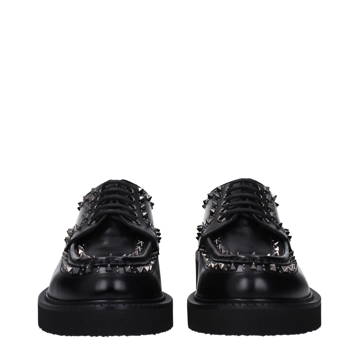 Valentino Garavani Black Leather Oxfords And Derbies