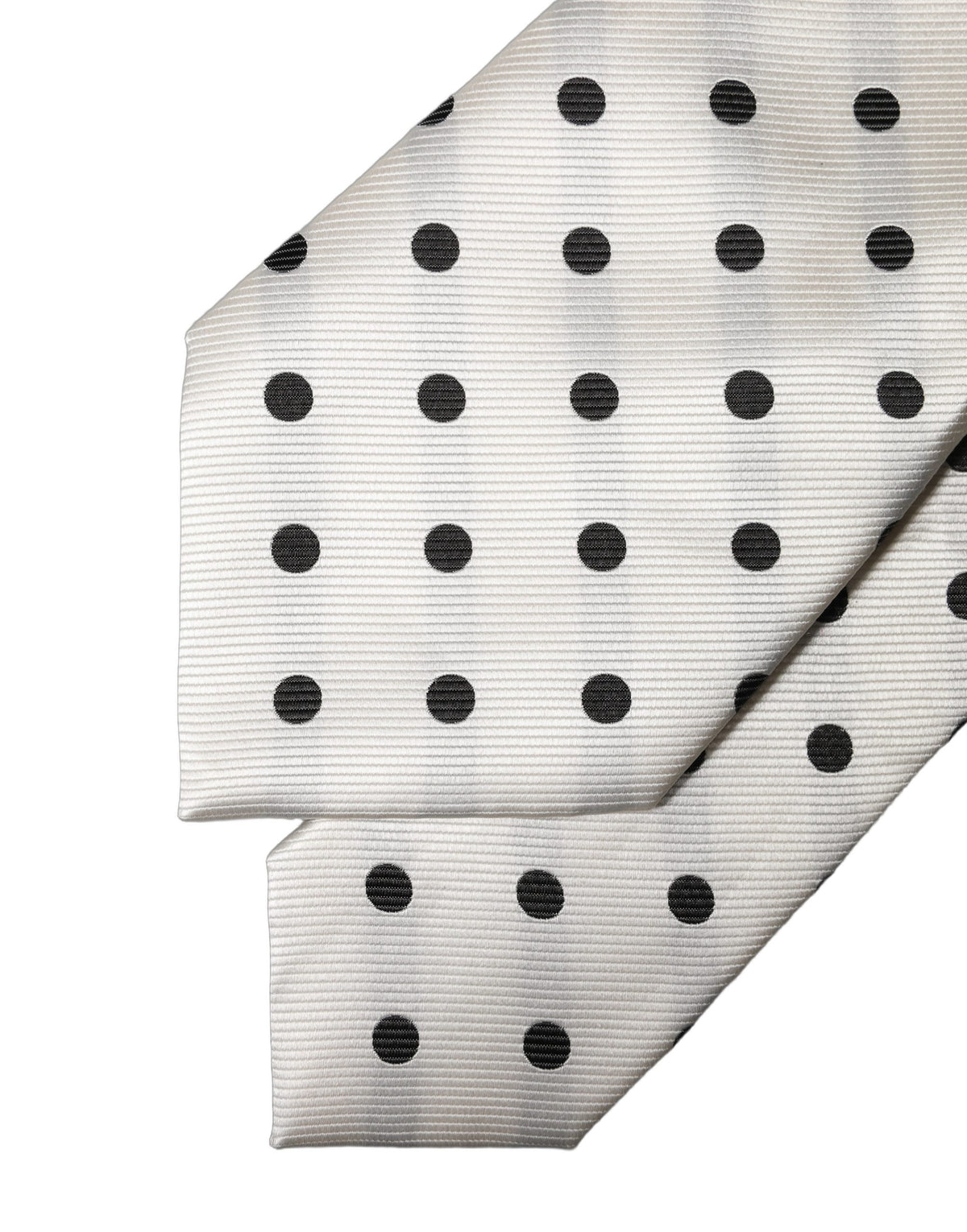 Dolce & Gabbana White Black Polka Dot Silk Adjustable Women Necktie Tie