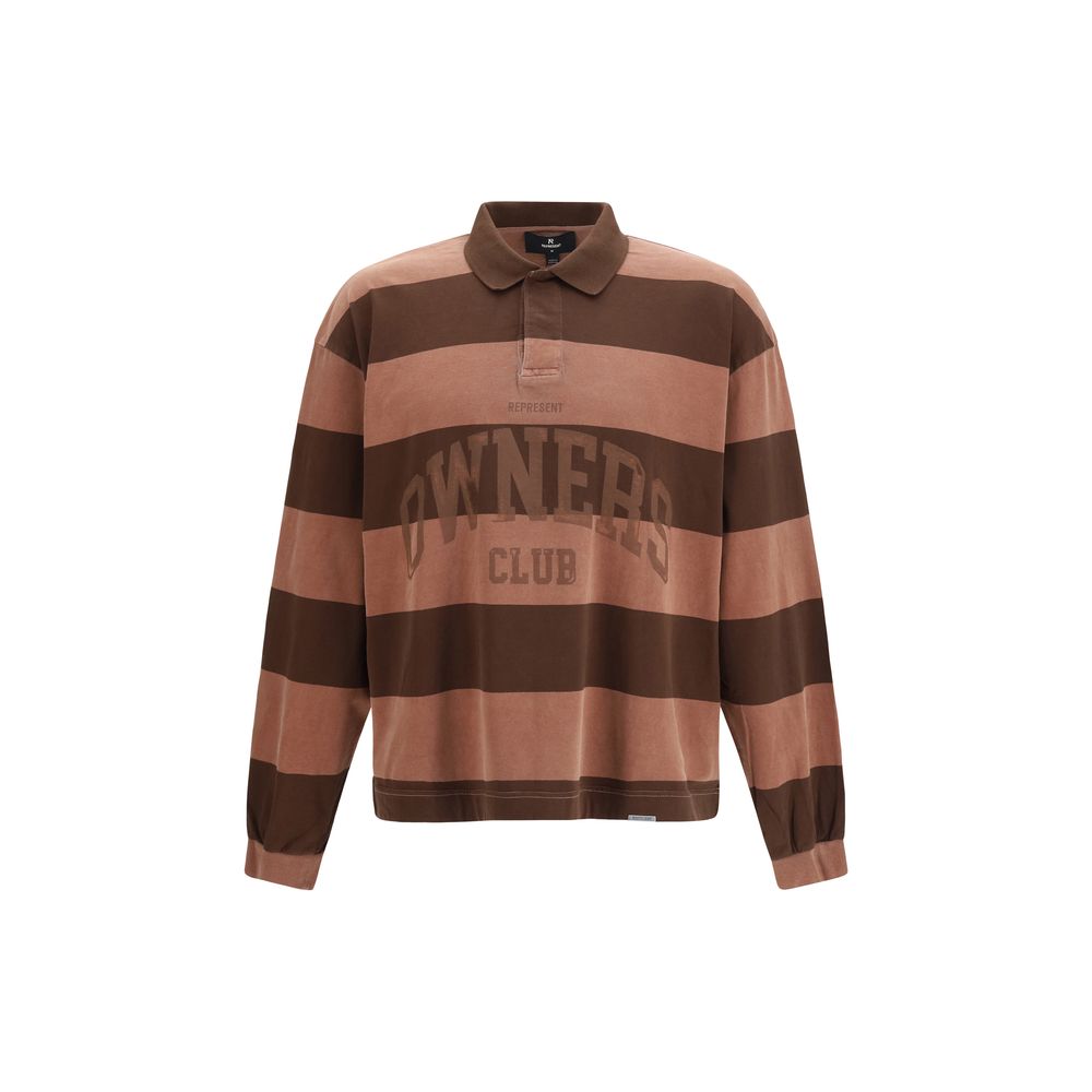 تمثيل قميص بولو قطني بني