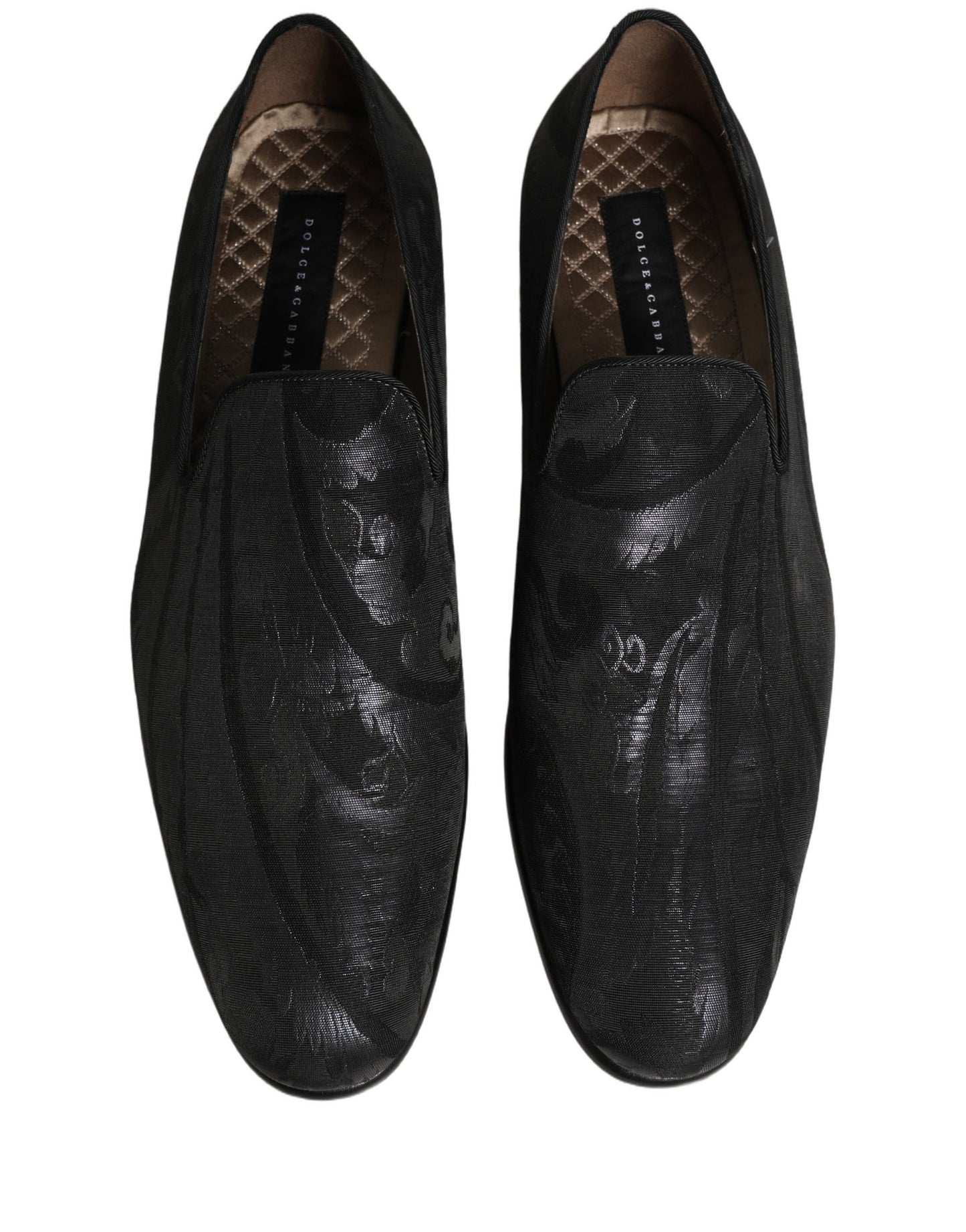 حذاء لوفر رجالي Dolce & Gabbana أسود بروكار سهل الارتداء