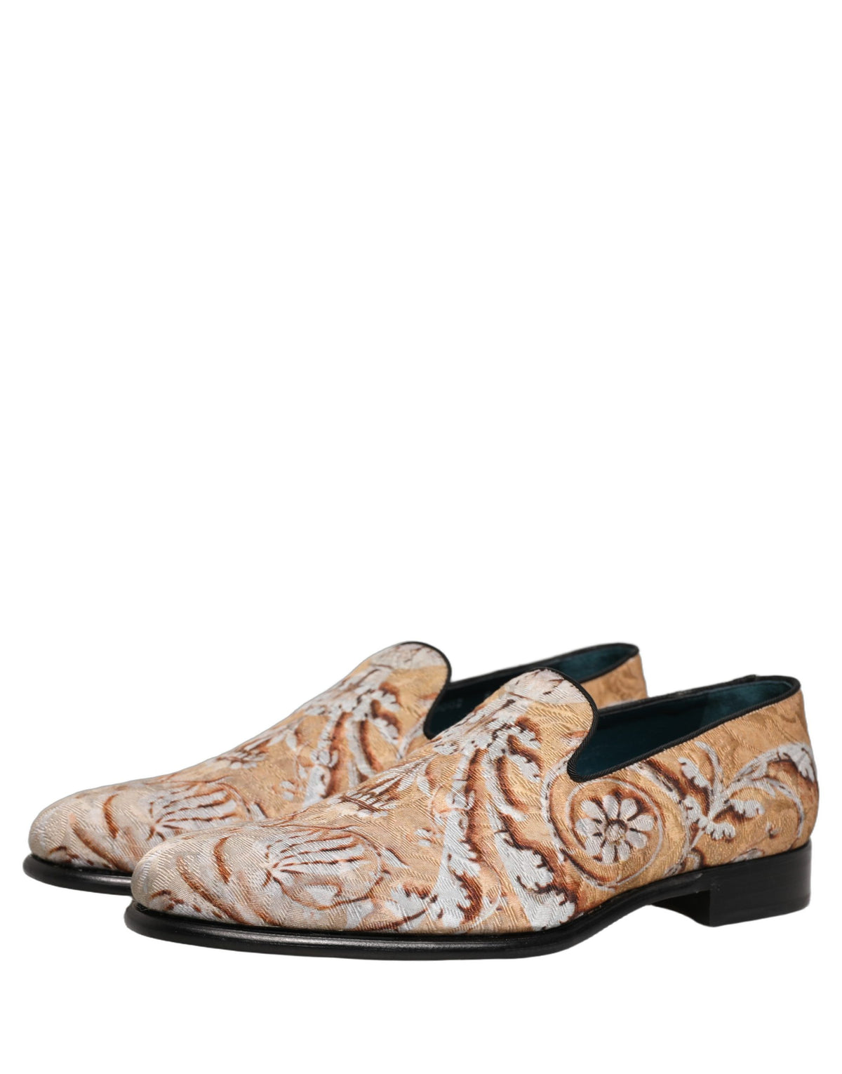 حذاء لوفر رجالي بيج منقوش من Dolce & Gabbana