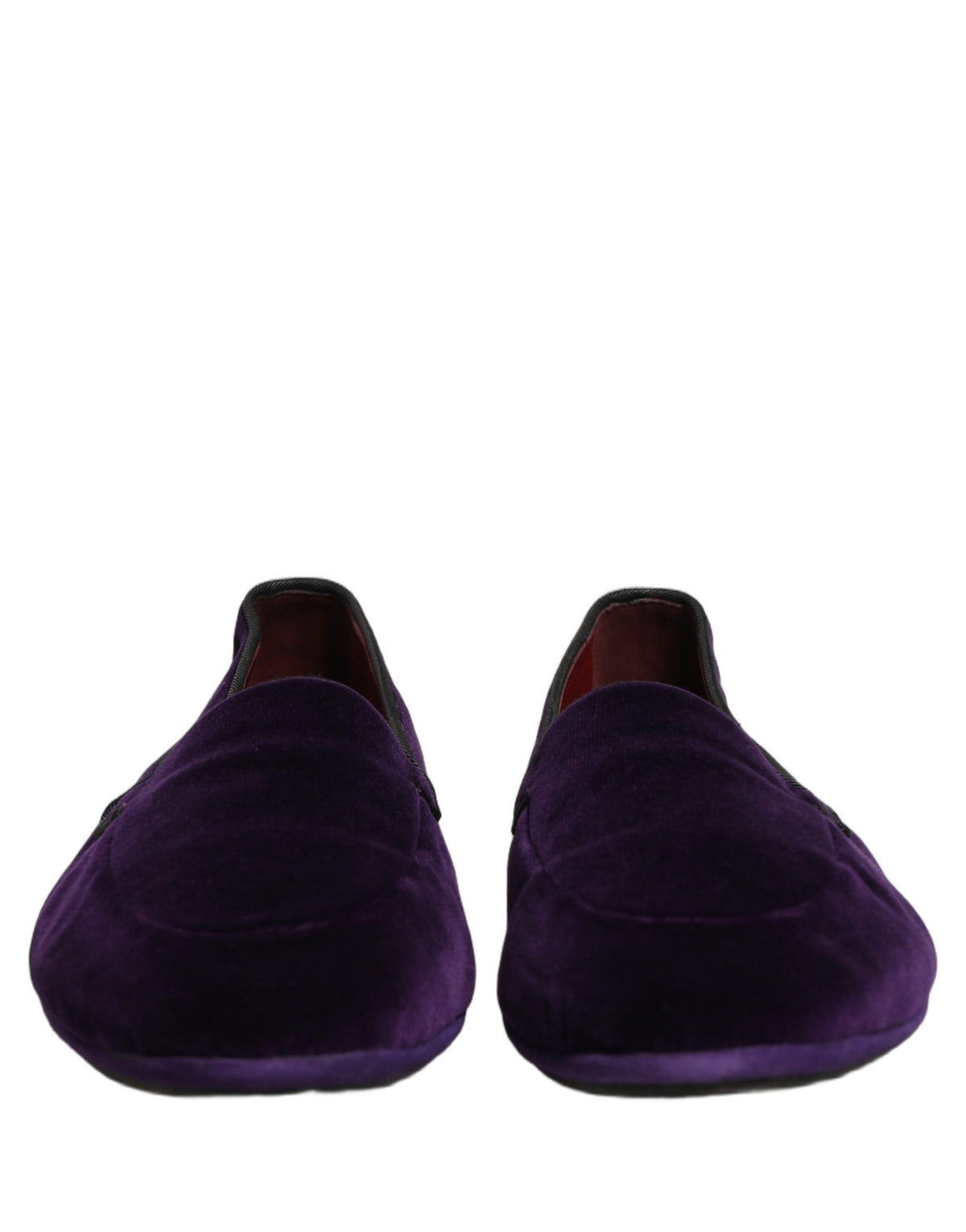Dolce & Gabbana Violet Velvet Slip On Men Flats Loafers Shoes