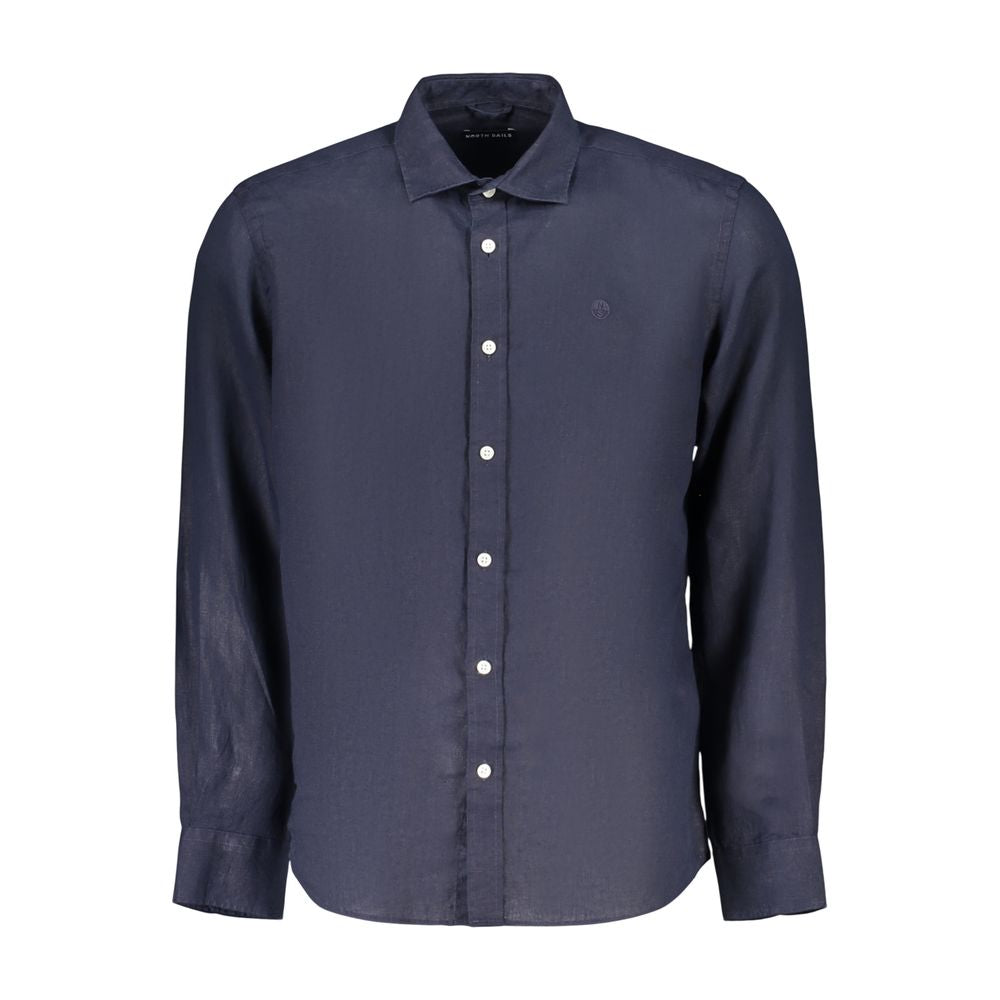 قميص رجالي كتان أزرق من نورث سيلز