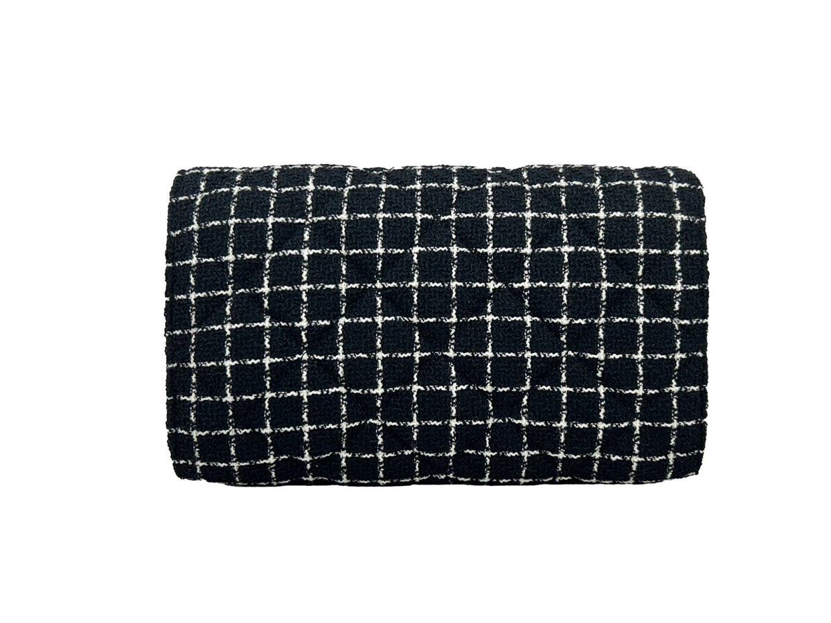 Versace Wallet On A Chain Fabric Black Crossbody Bag