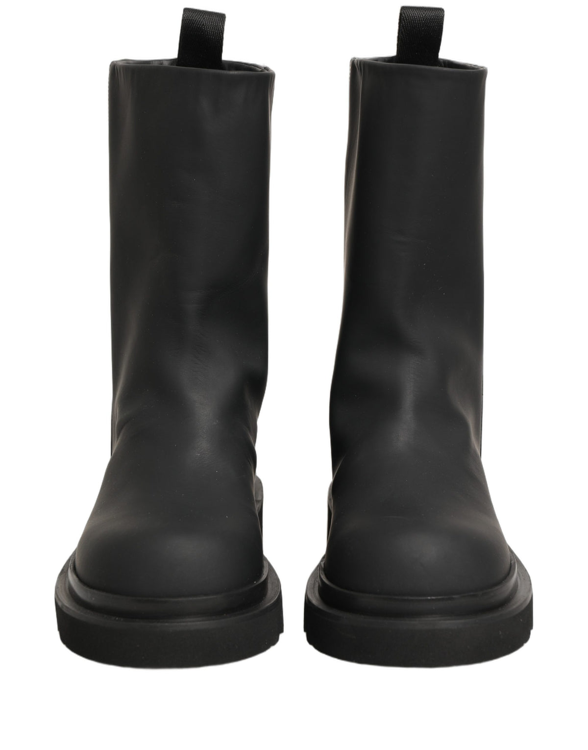 Dolce & Gabbana Black Leather Mid Calf Chunky Men Boots Shoes