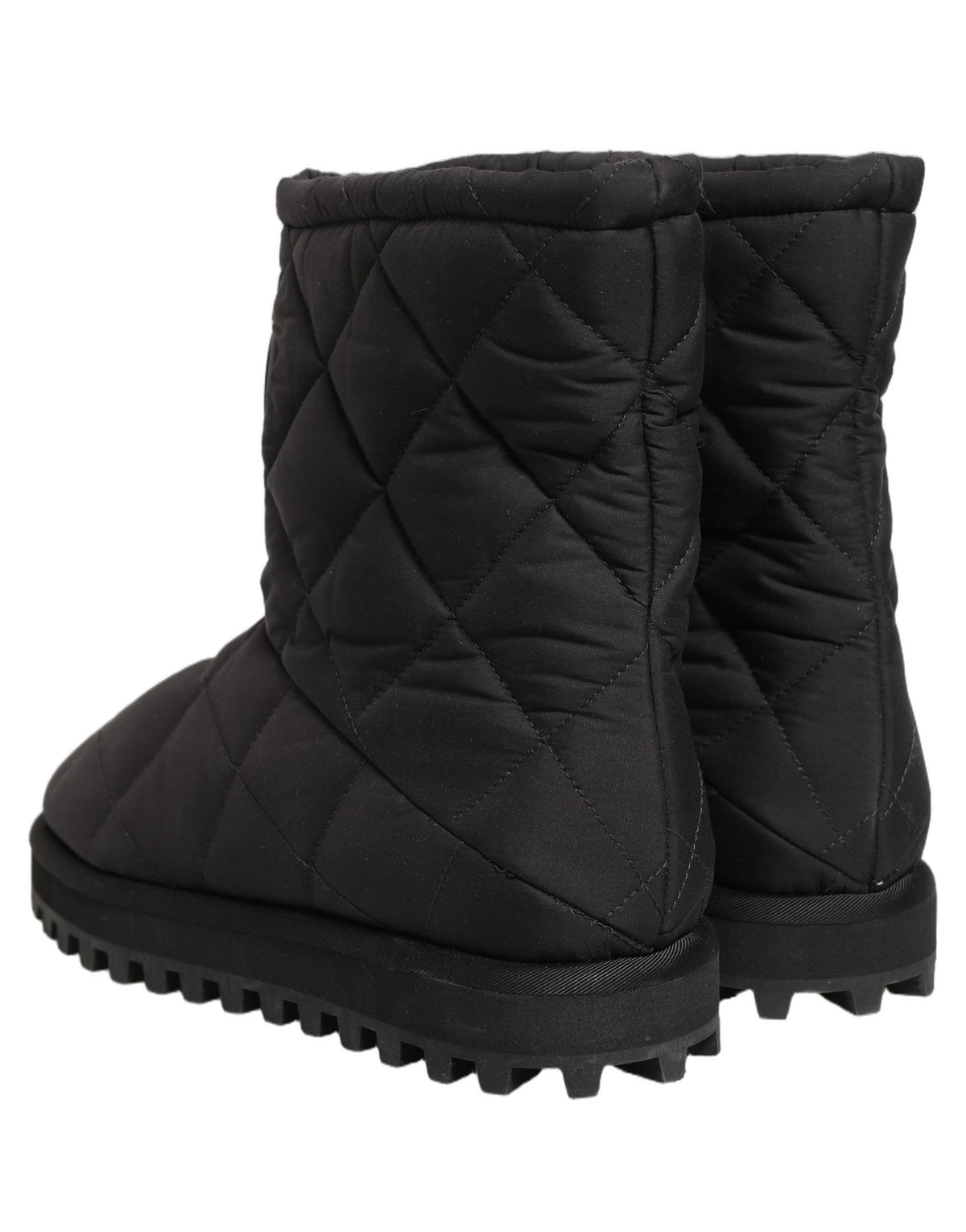 جزمة دولتشي آند غابانا سوداء متوسطة الطول مبطنة ذات تأثير مبطن