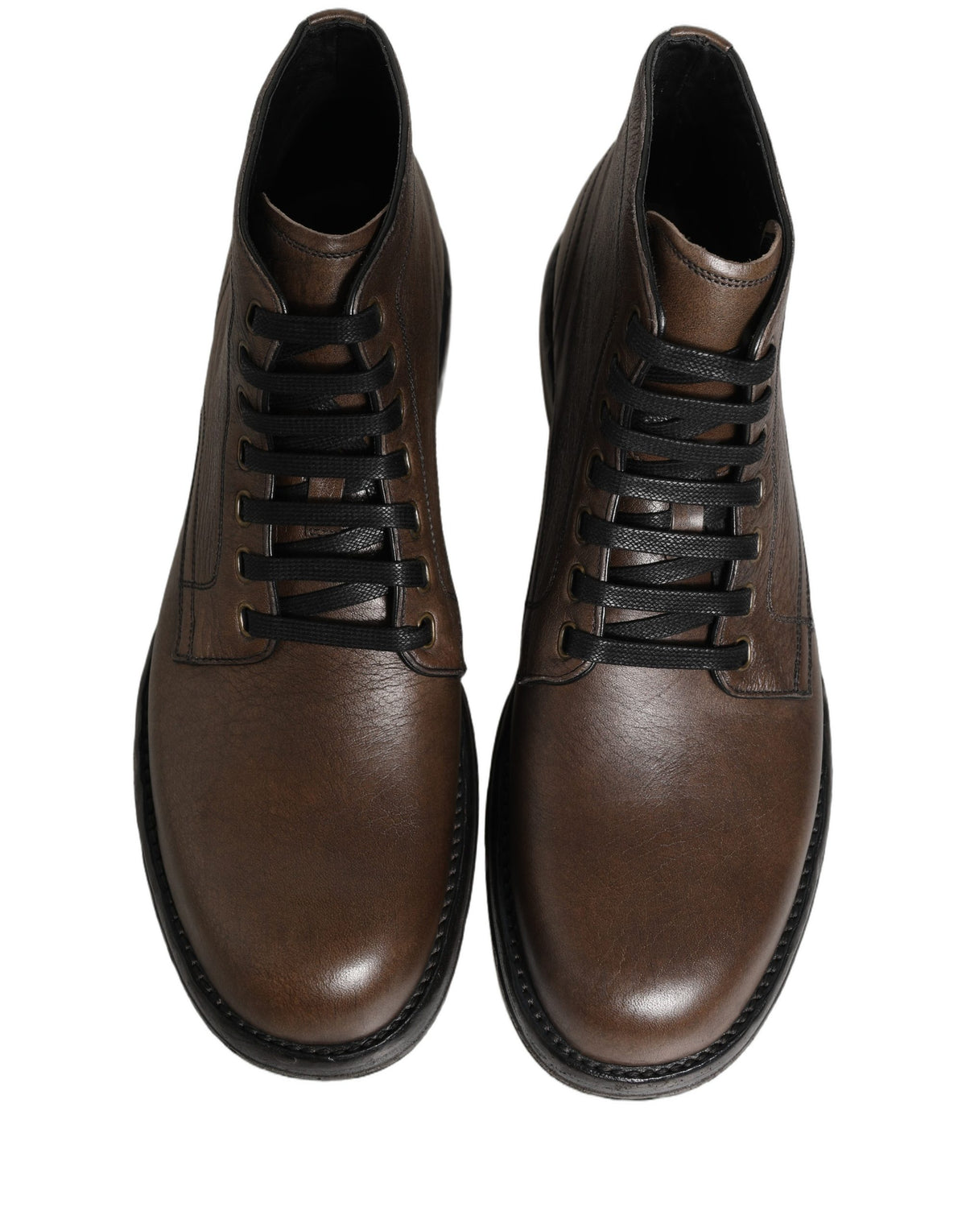 Dolce & Gabbana Brown Perugino Leather Men Ankle Boots Shoes