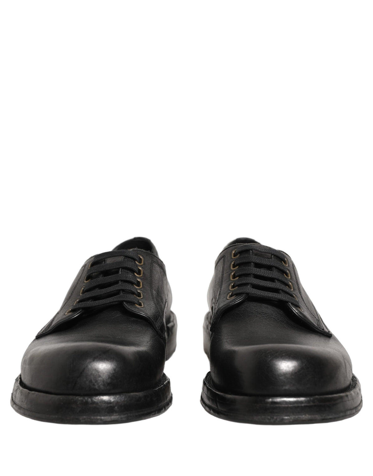 Dolce & Gabbana Black Leather Lace Up Derby Dress Men Shoes