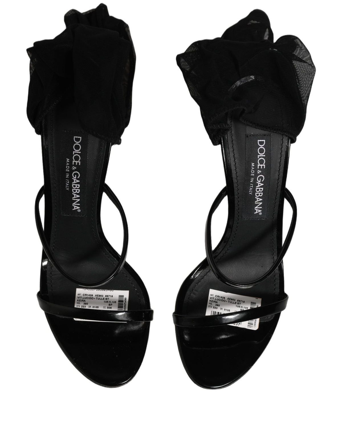 Dolce & Gabbana Stiletto Sandals Socks Knee High Boots Black
