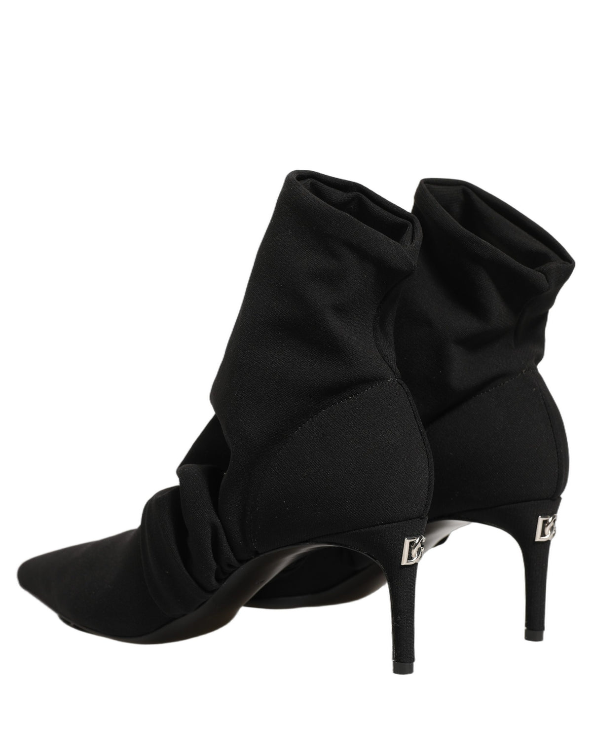 Dolce & Gabbana Black Stretch Socks Heels Ankle Boots Shoes