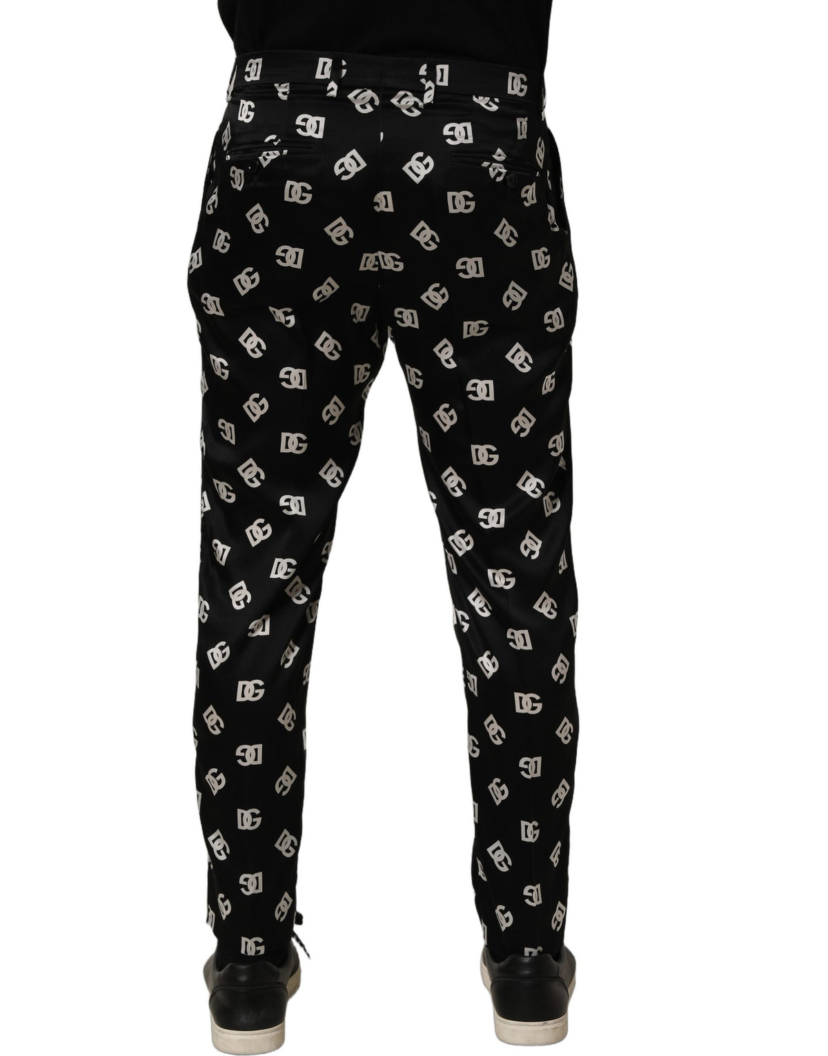 Dolce & Gabbana Black Silk Skinny Leg Dress Men Trouser Pants