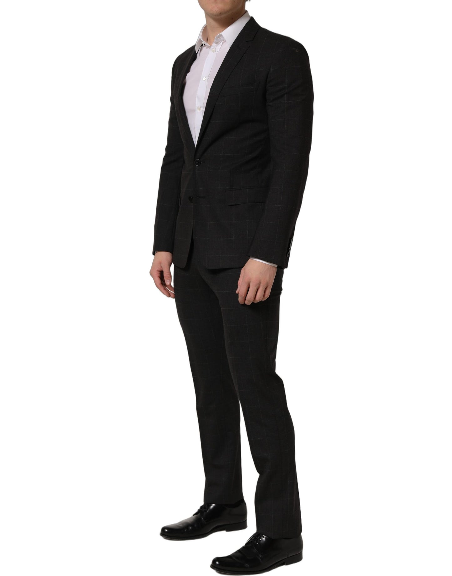 Dolce & Gabbana Dark Gray Wool Slim Fit Formal 2 Piece Men Suit