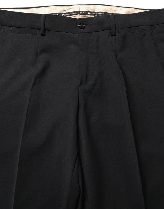 Dolce & Gabbana Black Wool Slim Fit Formal 2 Piece Men Suit