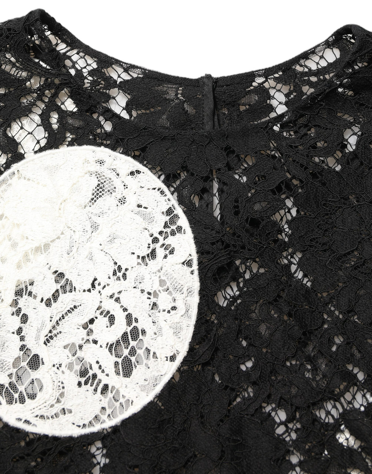 Dolce & Gabbana Black White Floral Lace Short Sleeve Blouse Top