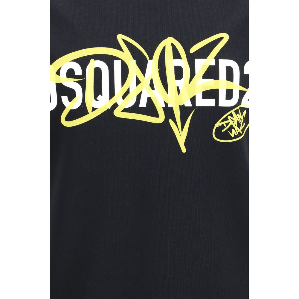 تيشيرت قطن أسود Dsquared²