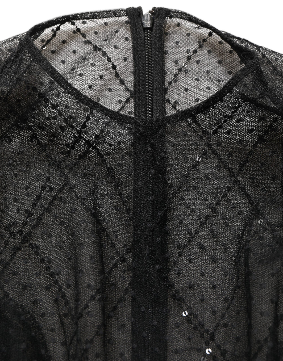 Dolce & Gabbana Black Mesh Lace Long Sleeved Maxi Gown Dress