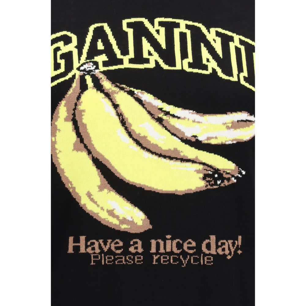 سويت شيرت قطني أسود من Ganni