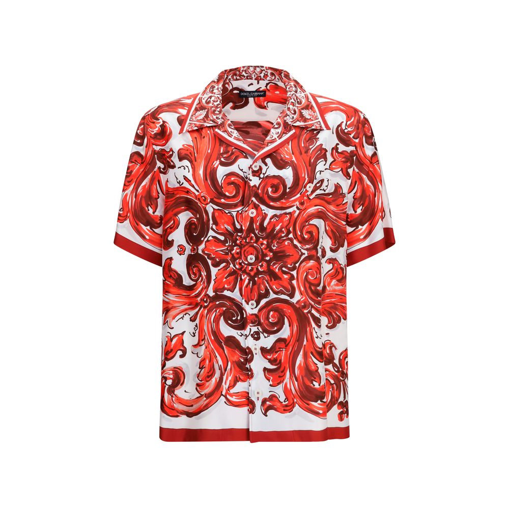Dolce & Gabbana Red Silk Shirt