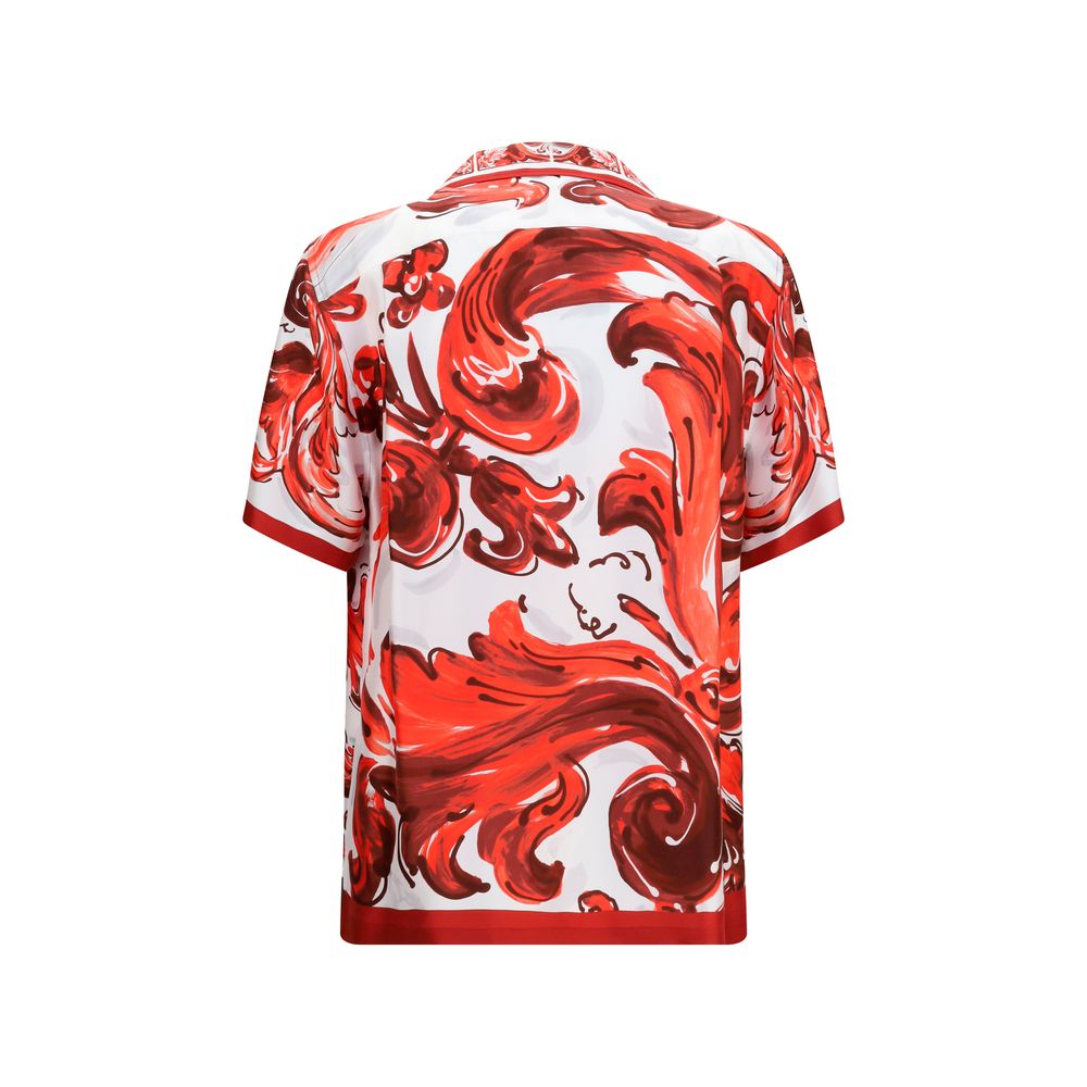 Dolce & Gabbana Red Silk Shirt