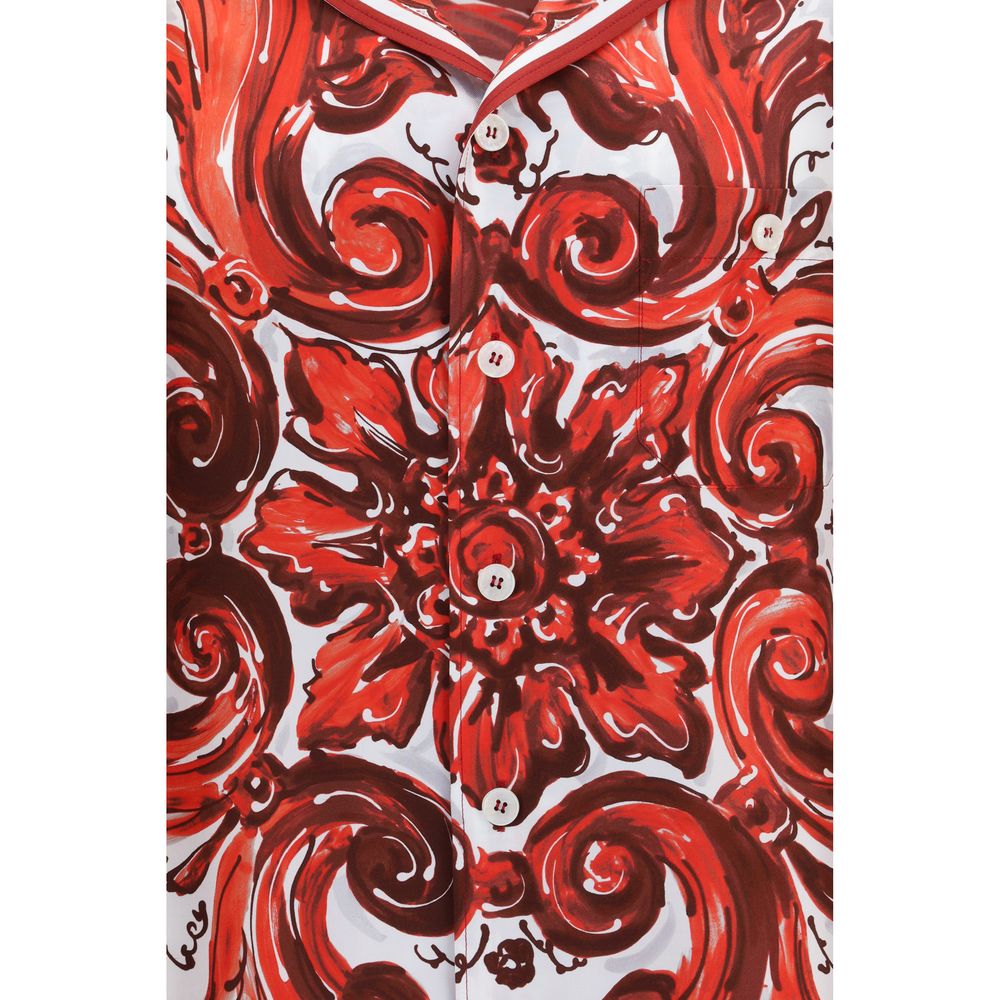Dolce & Gabbana Red Silk Shirt