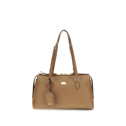 Dolce & Gabbana Beige Calf Leather Bos Taurus Handbag