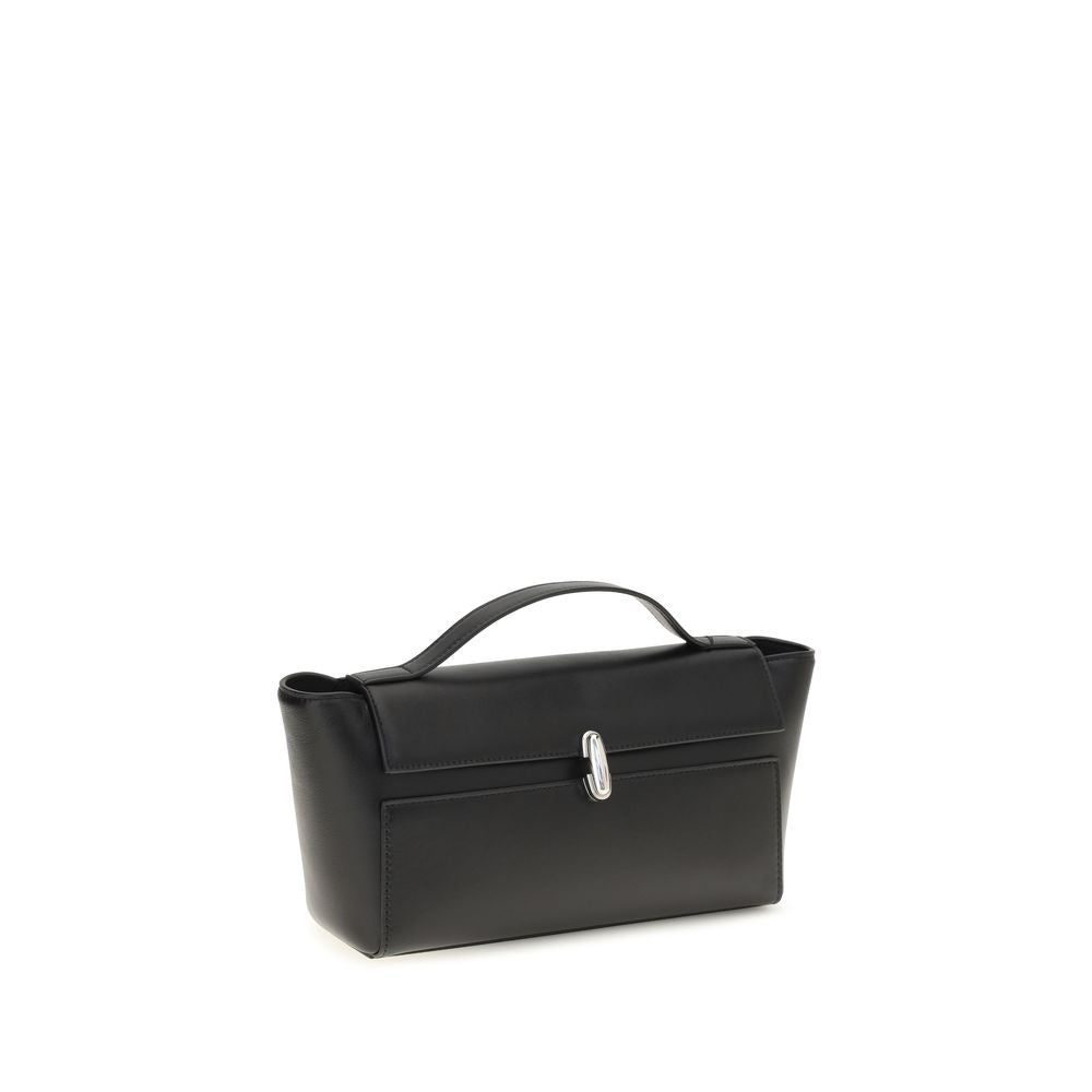 حقيبة يد "سافيت" من جلد عجل أسود