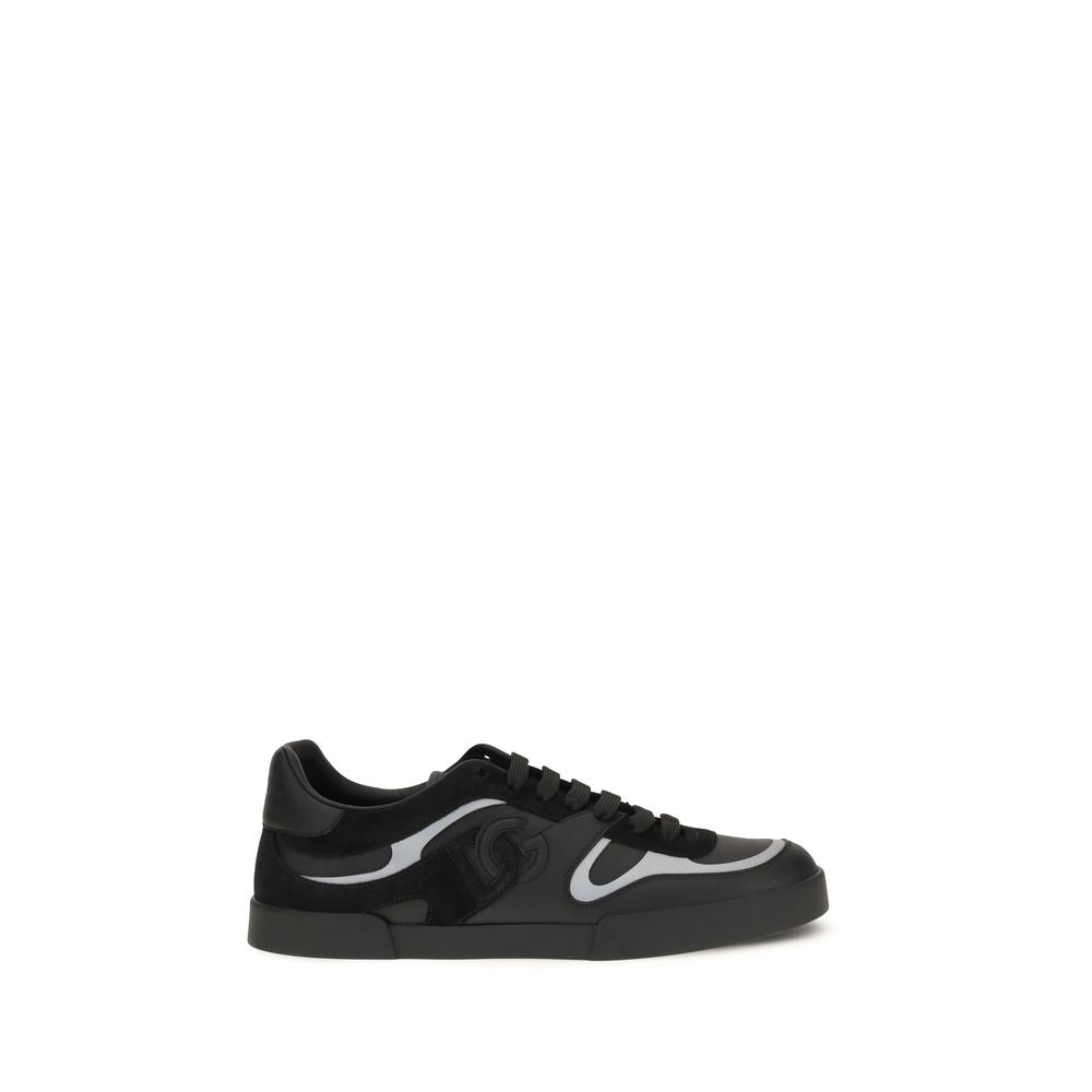 أحذية رياضية دولتشي آند غابانا من جلد العجل الأسود بوس تاوروس