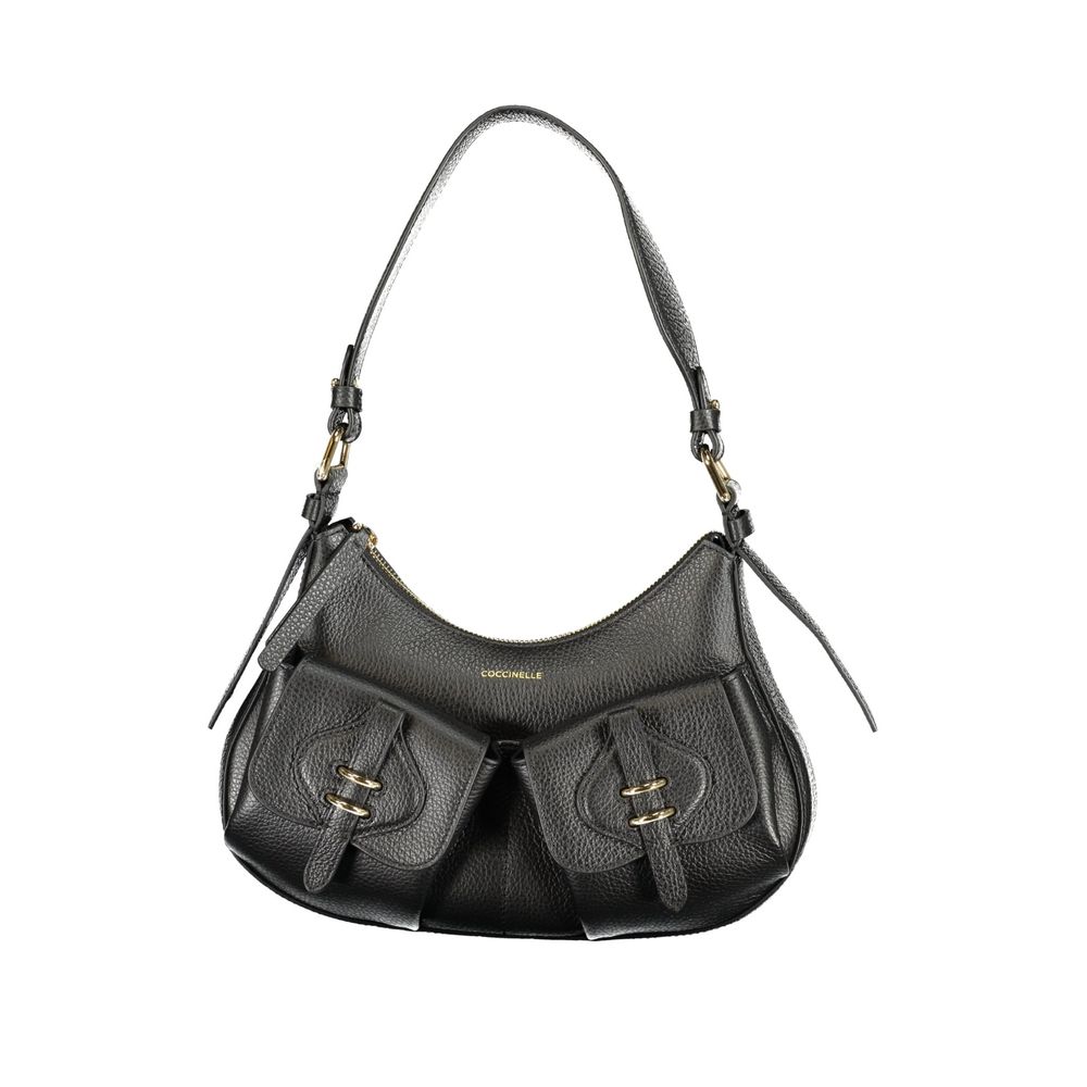 Coccinelle Nero Leather Women's Bag with Multiple Pockets