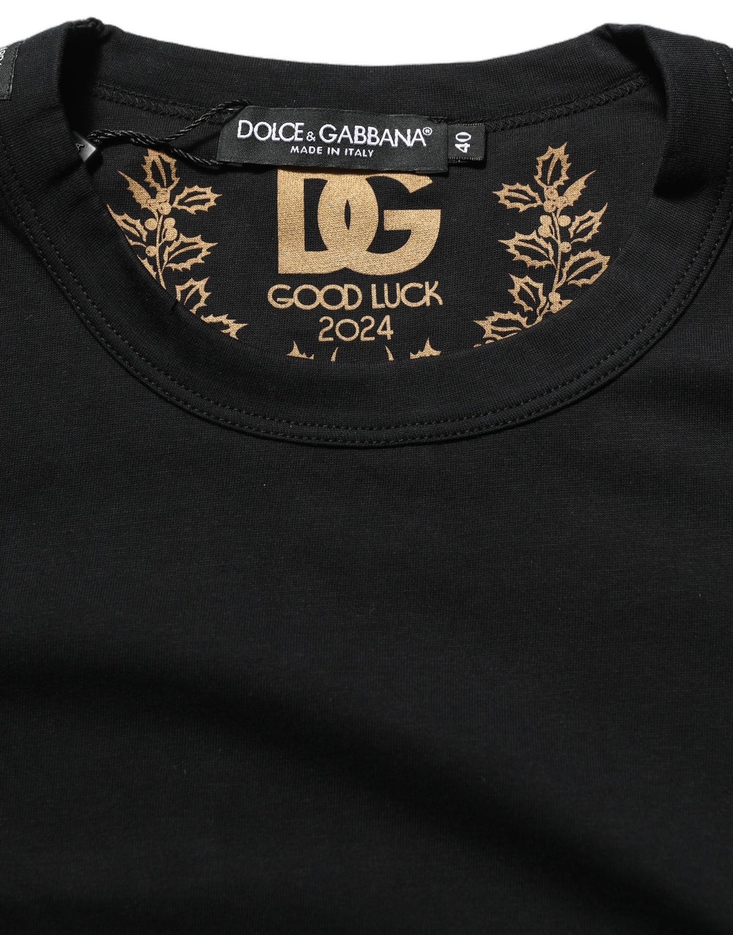 Dolce & Gabbana Dark Gray Cotton Crew Neck Short Sleeves T-shirt
