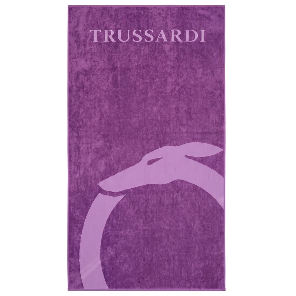 منشفة سباحة رجالية قطنية أرجوانية من Trussardi Beachwear