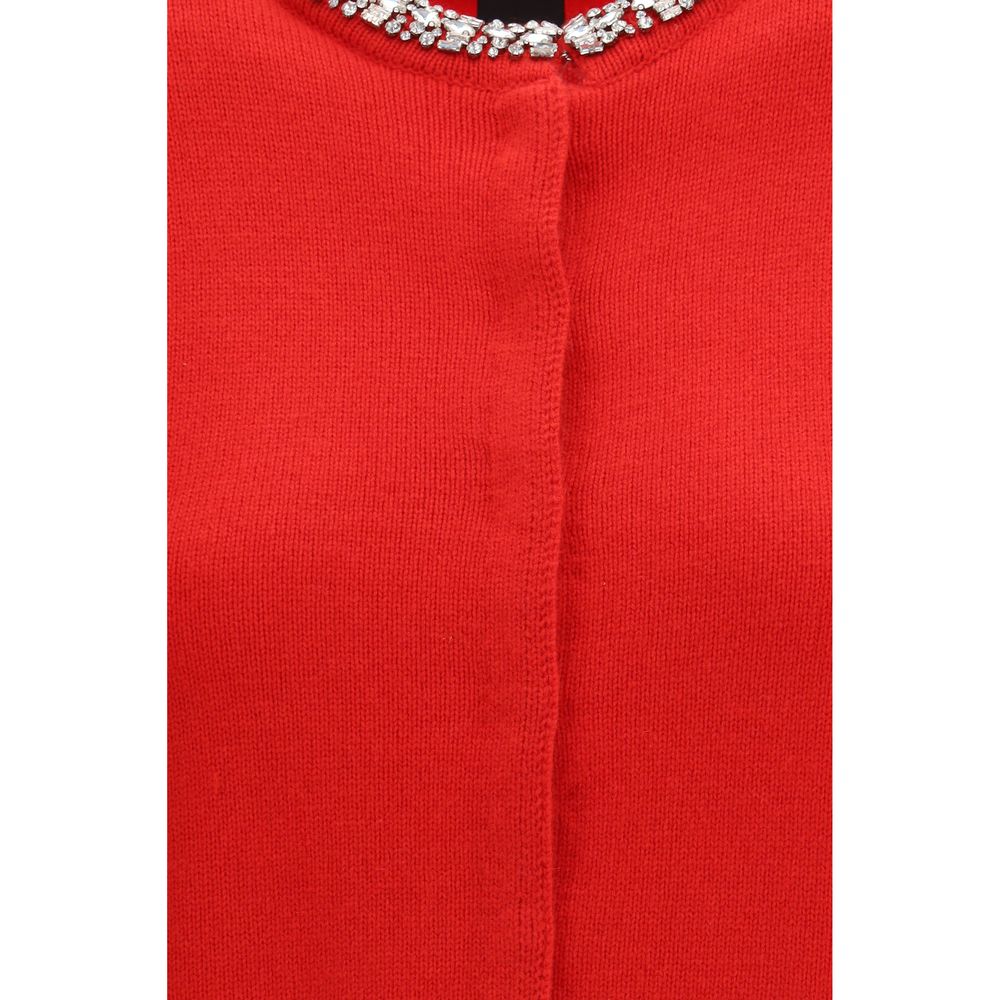 PINKO Red Wool Oves Aries Cardigan
