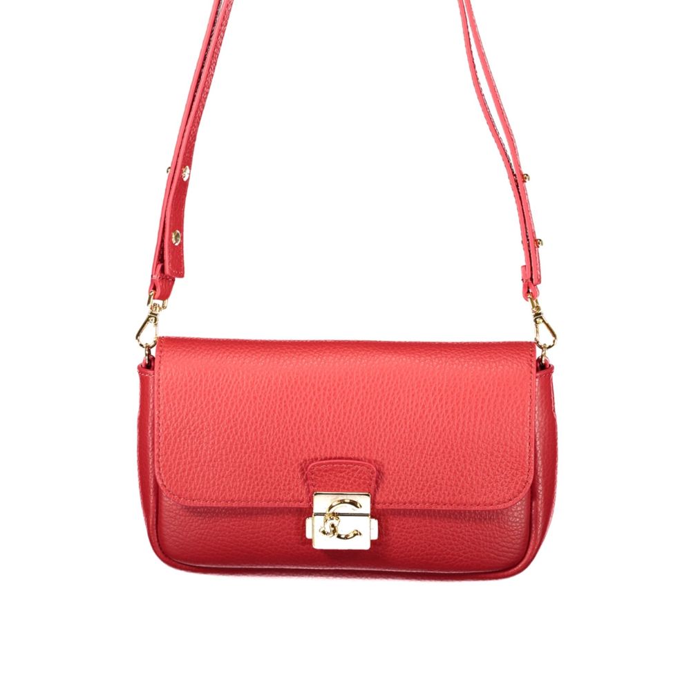 Coccinelle Rosso Leather Women's Bag with Adjustable Removable Strap