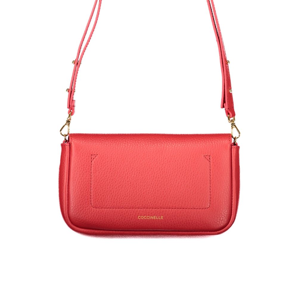 Coccinelle Rosso Leather Women's Bag with Adjustable Removable Strap