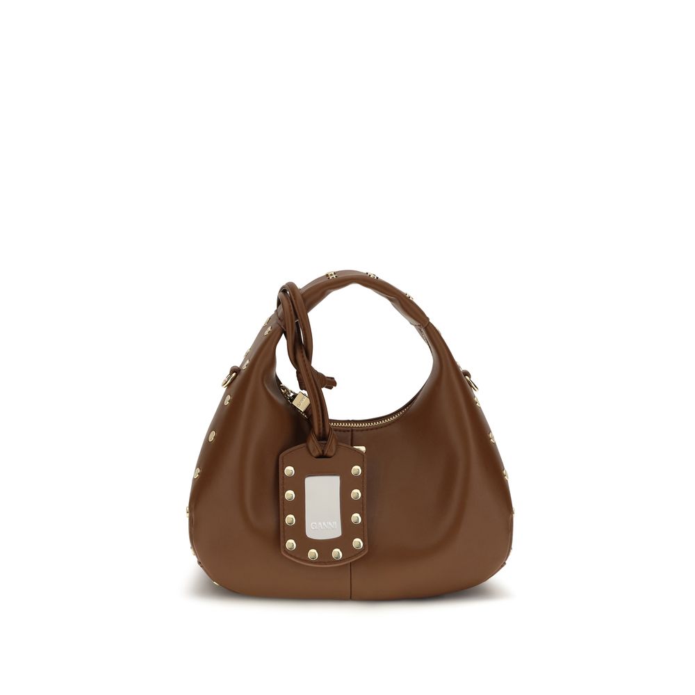Ganni Brown Recycled Leather Handbag