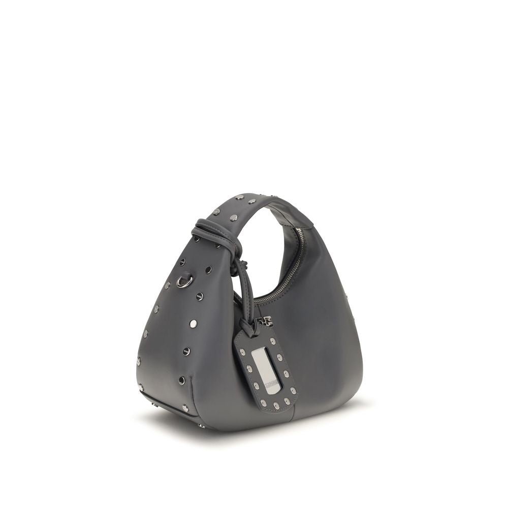Ganni Gray Recycled Leather Handbag