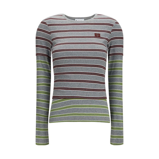 Ganni Gray Cotton Sportswear
