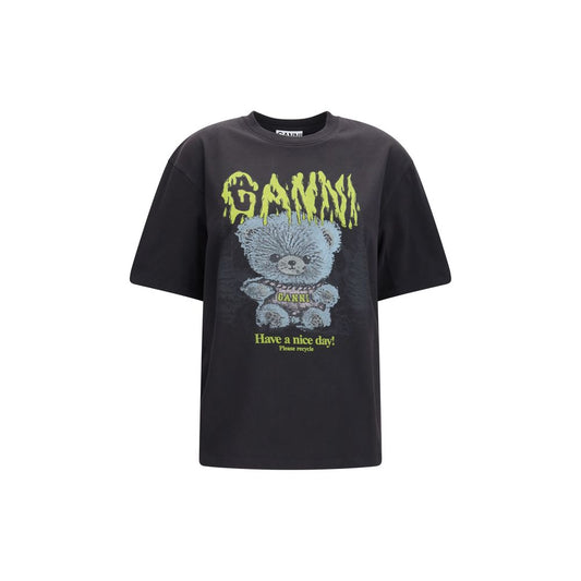 Ganni Gray Cotton T-Shirt