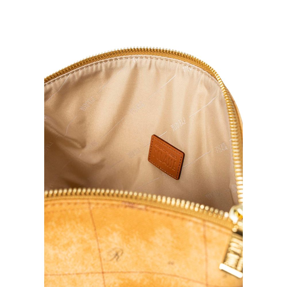Alviero Martini Prima Classe Beige Cotton Clutch Bag