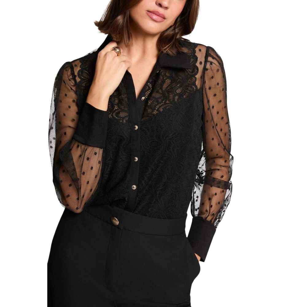Morgan De Toi Black Polyester Sweatshirt