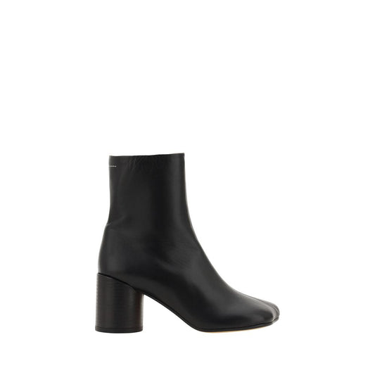 MM6 Black Lamb Ovis Aries Ankle Boots