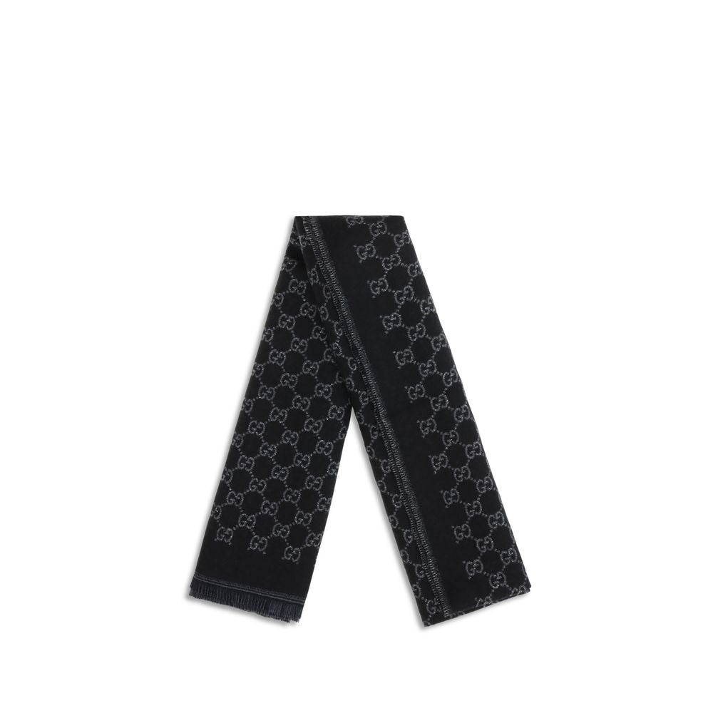 Gucci Black Wool Oves Aries Foulard