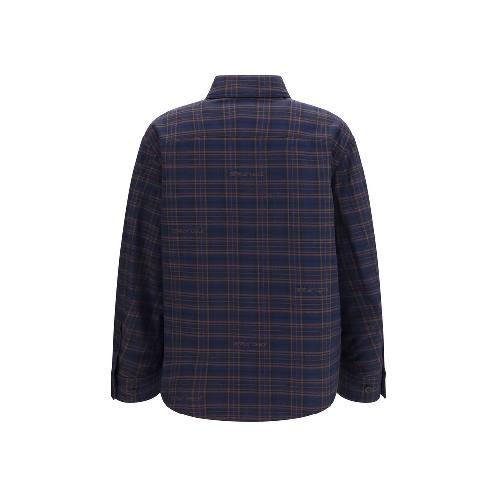 Off-White Blue Cotton Pattern Shirt