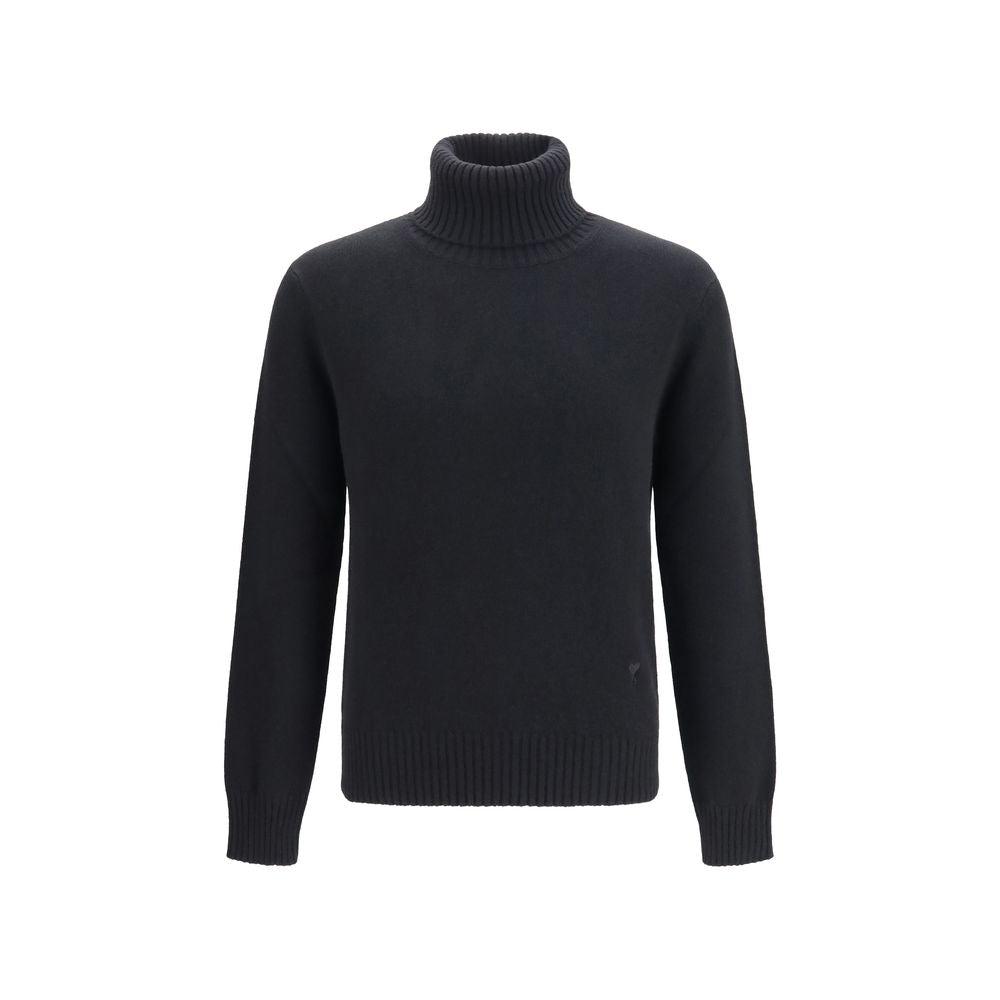 Ami Paris Black Wool Oves Aries Turtleneck