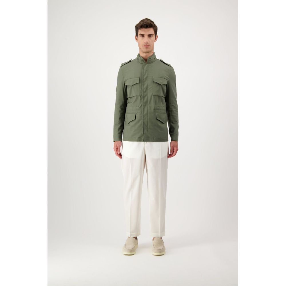 Autore Bicolor Cotton Full-Length Jacket