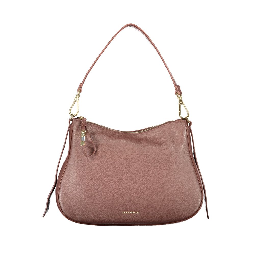 Coccinelle Brown Leather Women's Bag with Removable Strap and Internal Pocket